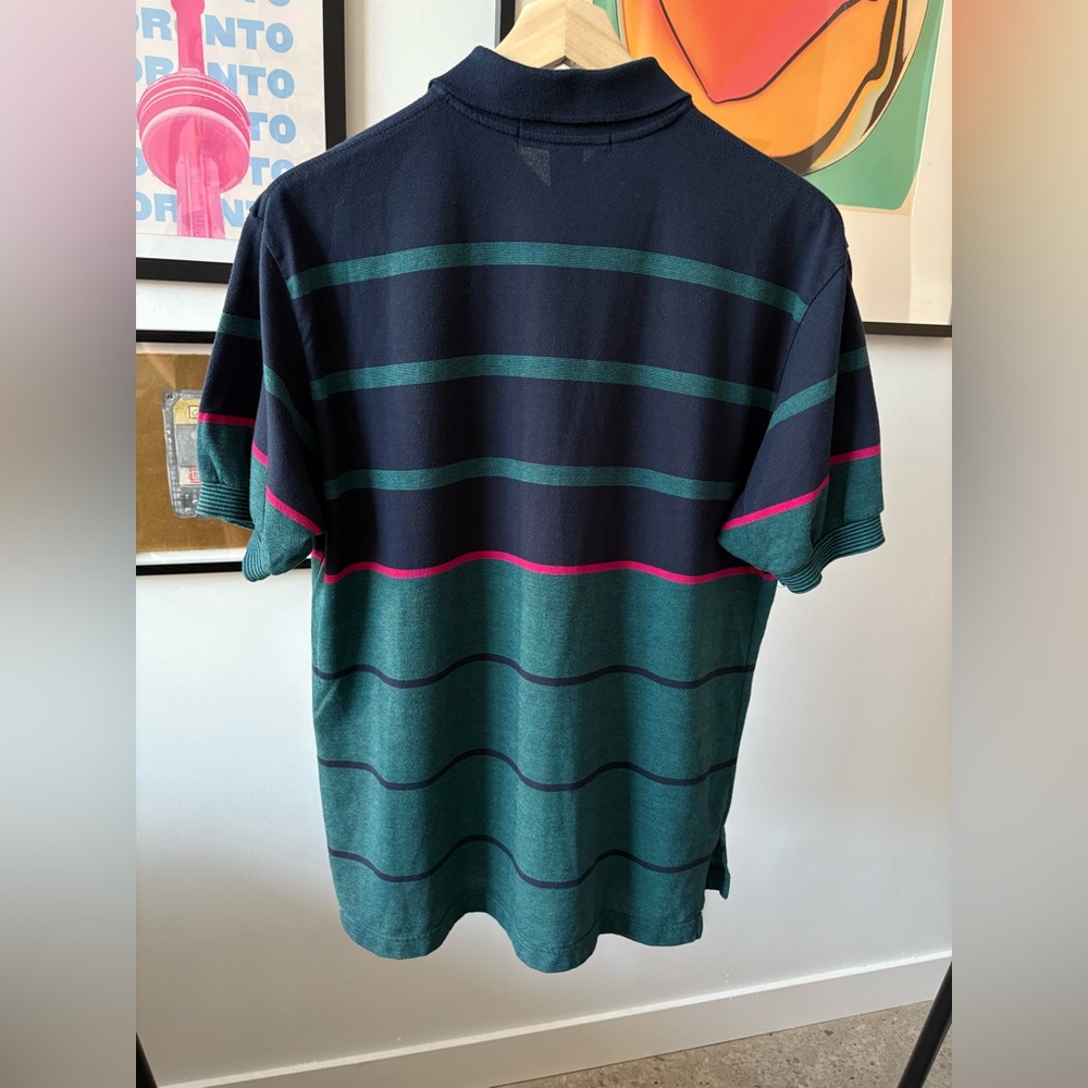 Knights Of The Round Table VTG Polo Shirts S/S Bundle Of 2 Multi Colour Strip L - Picture 11 of 11